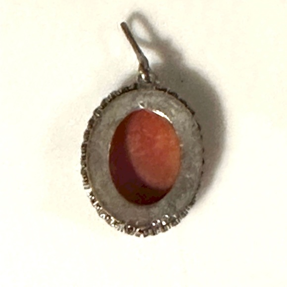 Giuseppe Mandile 800 Silver Shell Cameo Charm Pendant Vintage Estate Jewelry - Picture 6 of 6